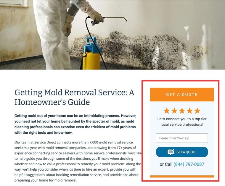 How Much Do Service Direct Mold Removal Leads Cost?